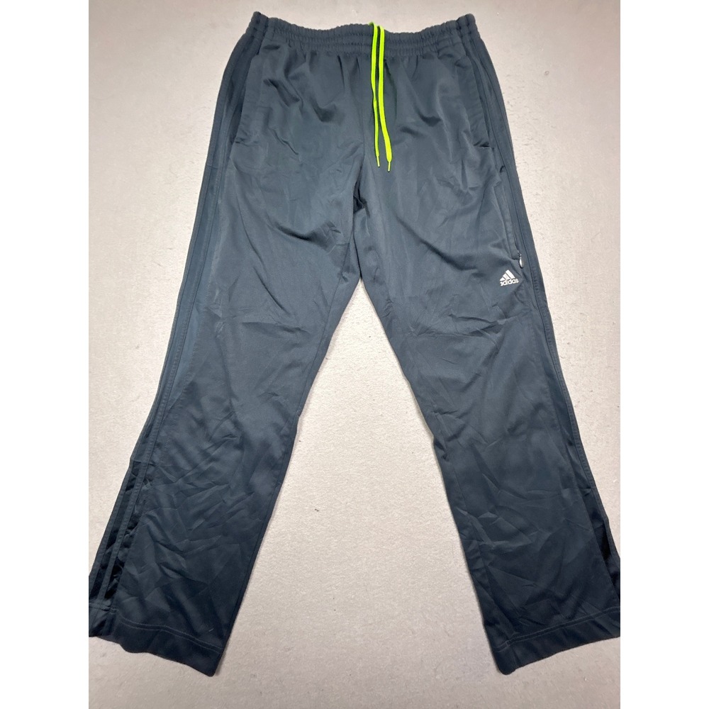 Adidas Track Pants Polyester Charcoal Gray Large Mens